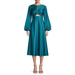 NEW LIV FOSTER satin cut-out midi dress in teal